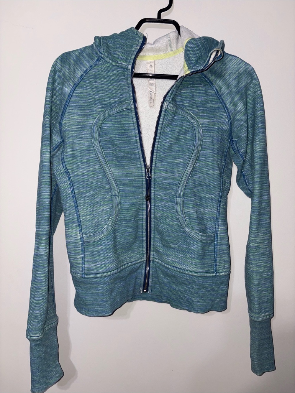 Teal Space-Dyed Zip Hoodie